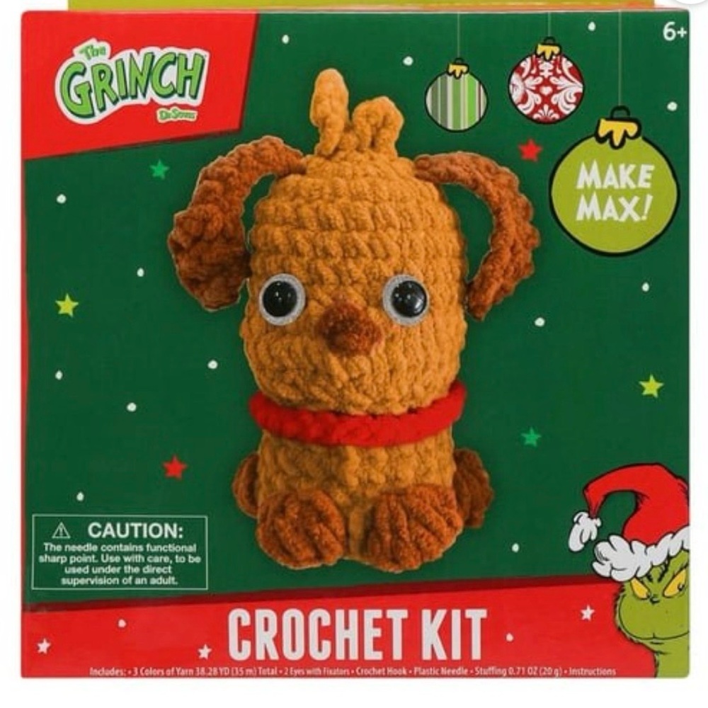 Grinch Max Crochet Kit - Complete DIY Craft Kit with Yarn & Hook